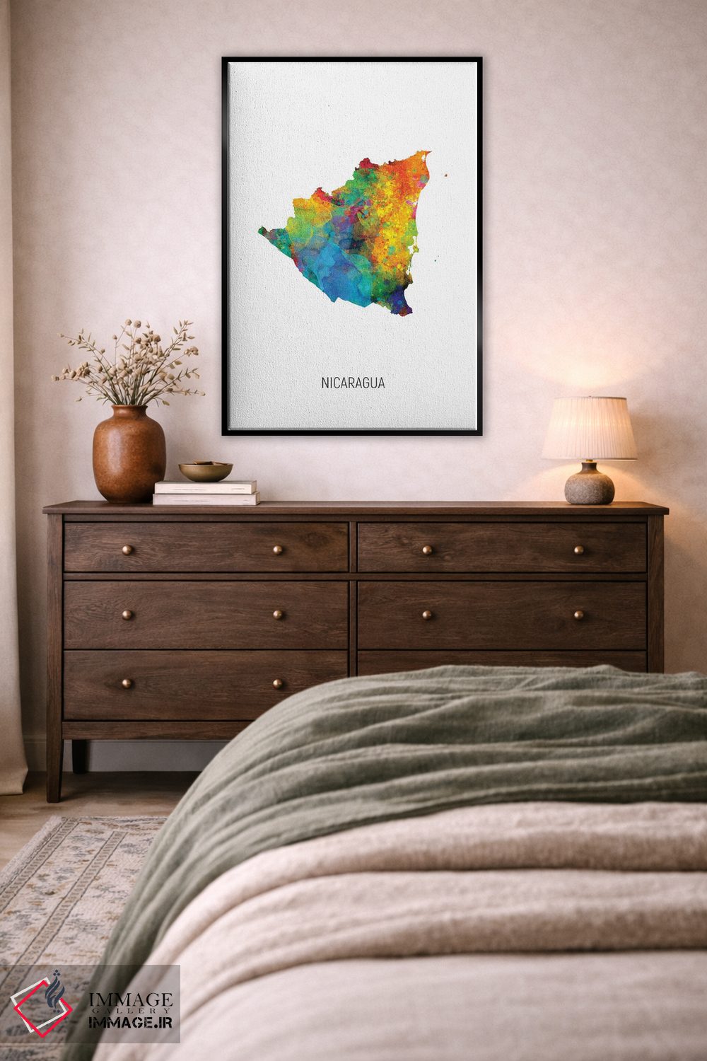 تابلو دکوراتیو نقشه نیکاراگوئه اثر مایکل تامپست - D5B