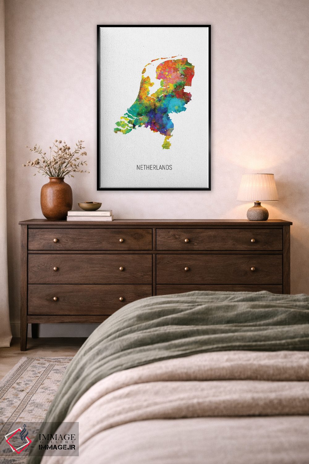 تابلو دکوراتیو نقشه هلند اثر مایکل تامپست - D5B