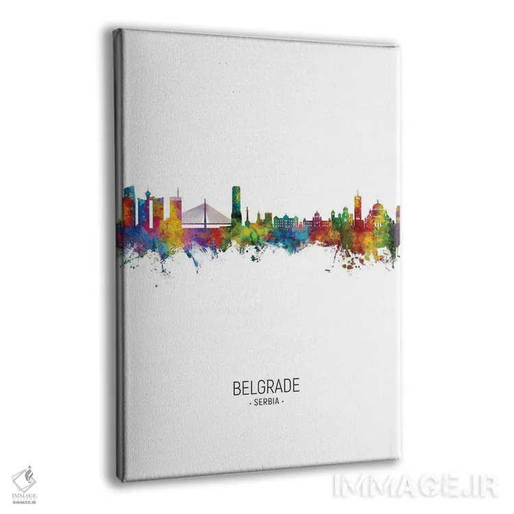 تابلو دکوراتیو نمای عمودی از افق بلگراد، صربستان اثر مایکل تامپست - نمای پرسپکتیو محصول