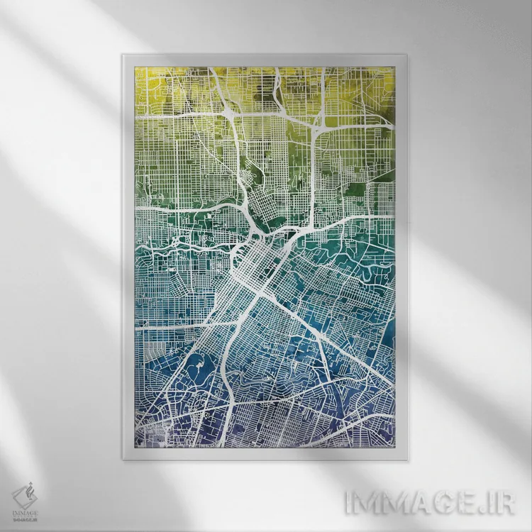 تابلو انتزاعی Texas, USA,هیوستون، تگزاس، آمریکا اثر مایکل تامپست - نمای قابدار سفید