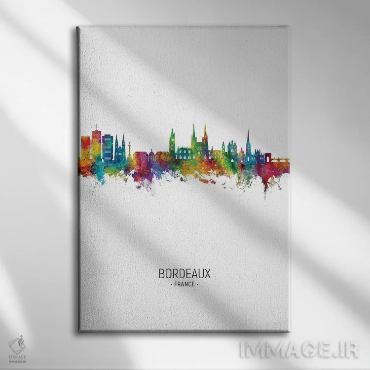 تابلو دکوراتیو نمای عمودی از افق بوردو، فرانسه اثر مایکل تامپست - نمای روبهرو روی دیوار