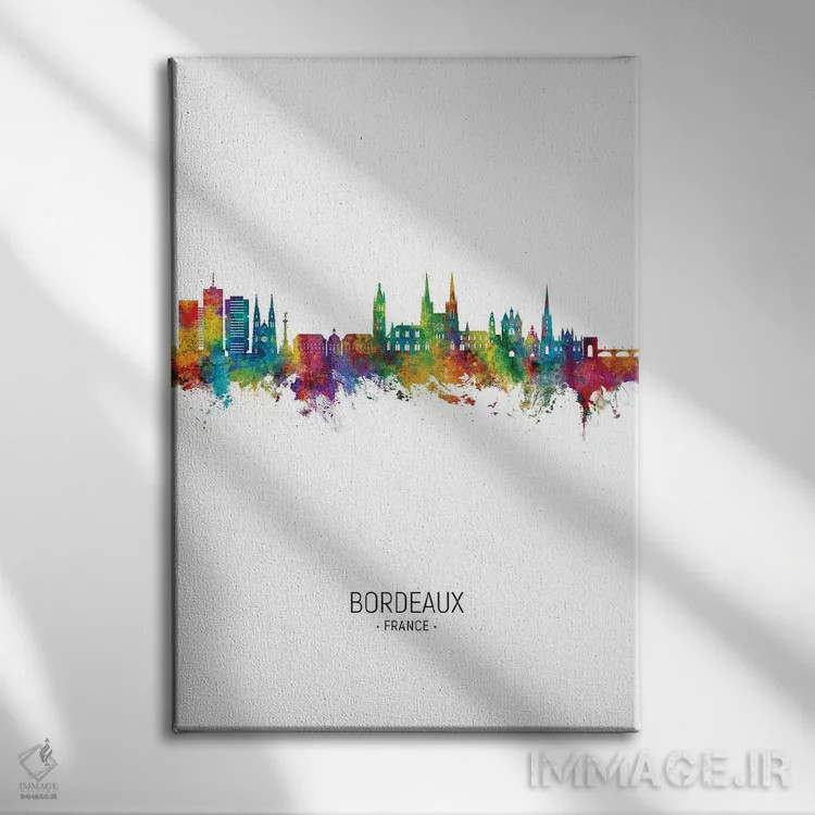 تابلو دکوراتیو نمای عمودی از افق بوردو، فرانسه اثر مایکل تامپست - نمای روبهرو روی دیوار