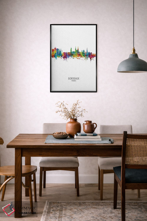 تابلو دکوراتیو نمای عمودی از افق بوردو، فرانسه اثر مایکل تامپست - D6B