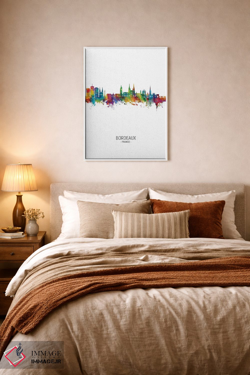 تابلو دکوراتیو نمای عمودی از افق بوردو، فرانسه اثر مایکل تامپست - D5W