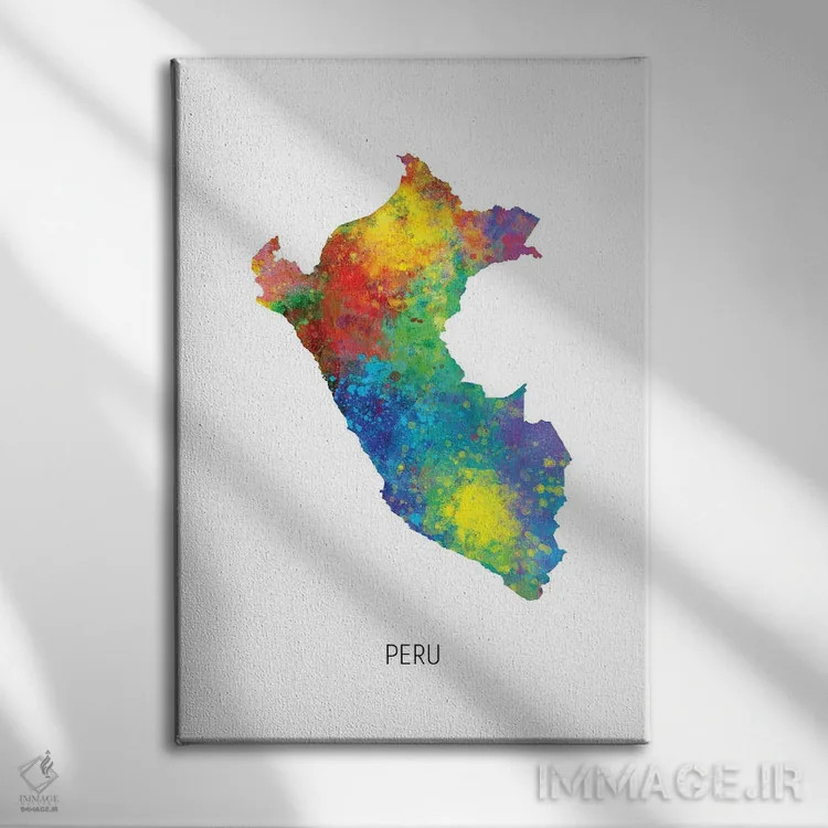 تابلو دکوراتیو نقشه پرو اثر مایکل تامپست - نمای روبهرو روی دیوار