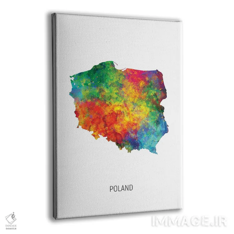 تابلو دکوراتیو نقشه لهستان اثر مایکل تامپست - نمای پرسپکتیو محصول