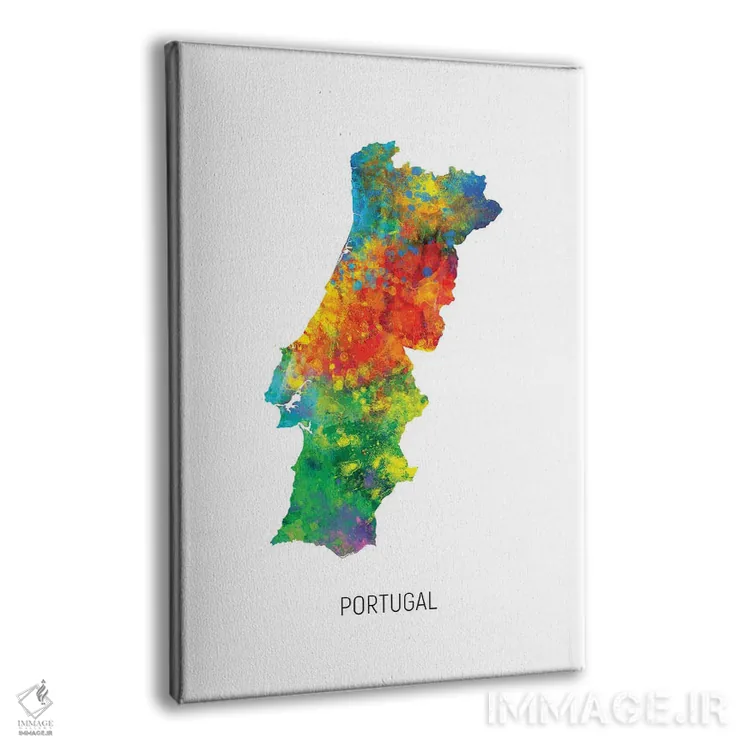 تابلو دکوراتیو نقشه پرتغال اثر مایکل تامپست - نمای پرسپکتیو محصول