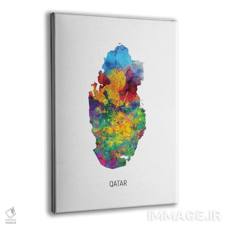 تابلو دکوراتیو نقشه قطر اثر مایکل تامپست - نمای پرسپکتیو محصول