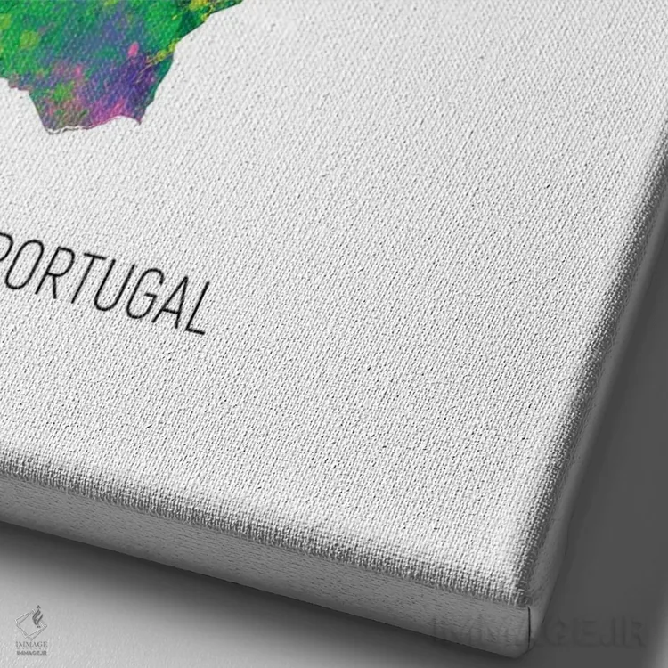 تابلو دکوراتیو نقشه پرتغال اثر مایکل تامپست - نمای نزدیک بافت بوم