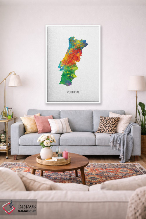 تابلو دکوراتیو نقشه پرتغال اثر مایکل تامپست - D1W