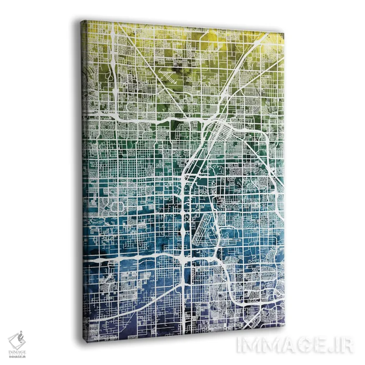 تابلو انتزاعی Nevada, USA,نقشه شیب دار لاس وگاس، نوادا، آمریکا اثر مایکل تامپست - نمای پرسپکتیو محصول