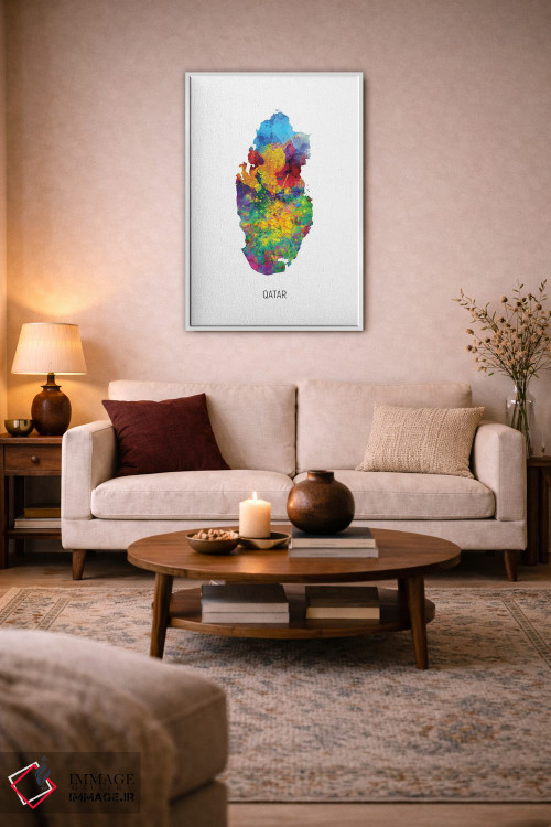 تابلو دکوراتیو نقشه قطر اثر مایکل تامپست - D2W