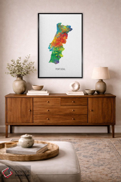 تابلو دکوراتیو نقشه پرتغال اثر مایکل تامپست - D4B