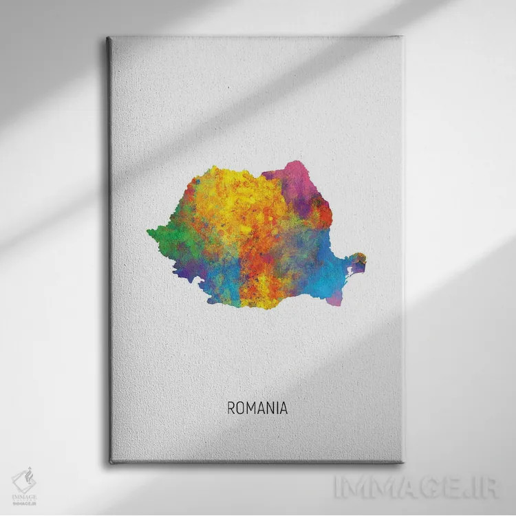 تابلو دکوراتیو نقشه رومانی اثر مایکل تامپست - نمای روبهرو روی دیوار