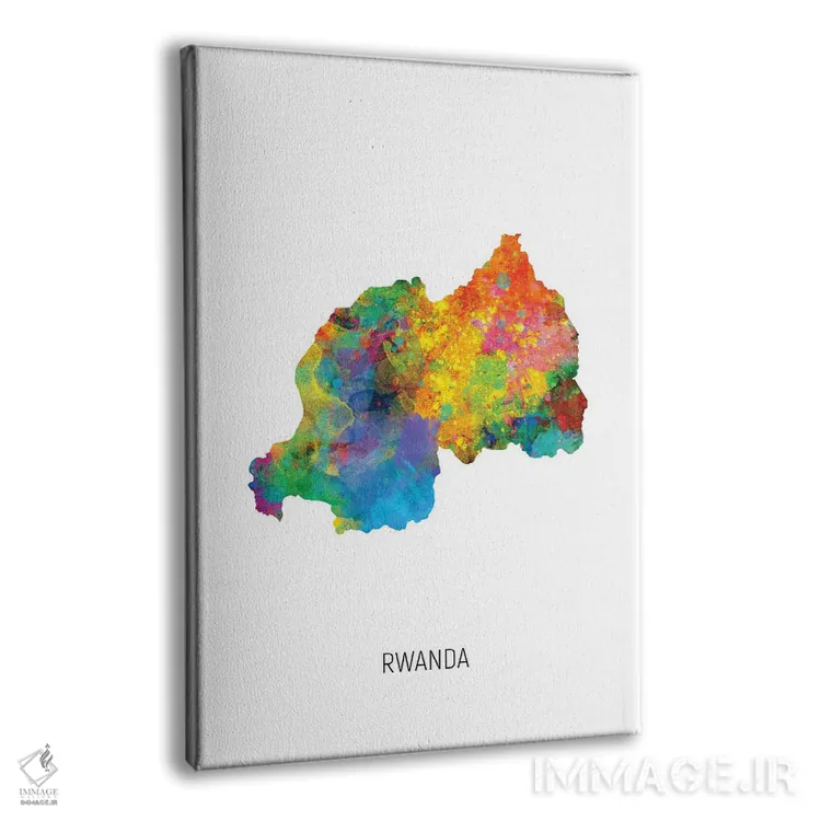 تابلو دکوراتیو نقشه رواندا اثر مایکل تامپست - نمای پرسپکتیو محصول