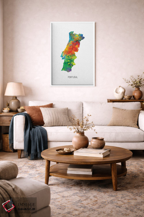 تابلو دکوراتیو نقشه پرتغال اثر مایکل تامپست - D2W
