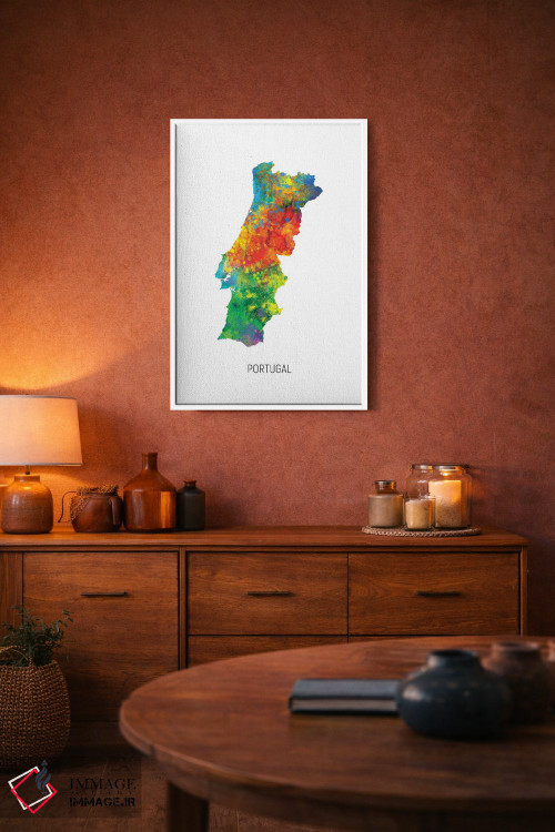 تابلو دکوراتیو نقشه پرتغال اثر مایکل تامپست - D3W