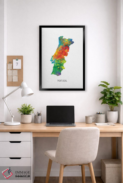 تابلو دکوراتیو نقشه پرتغال اثر مایکل تامپست - D6B