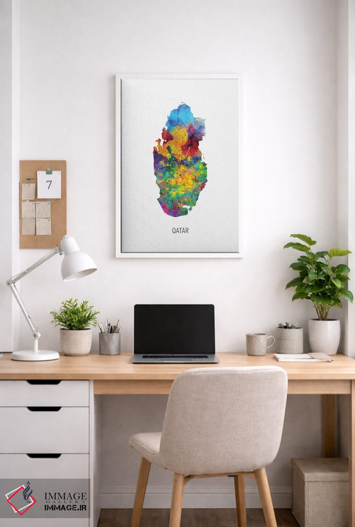 تابلو دکوراتیو نقشه قطر اثر مایکل تامپست - D3W