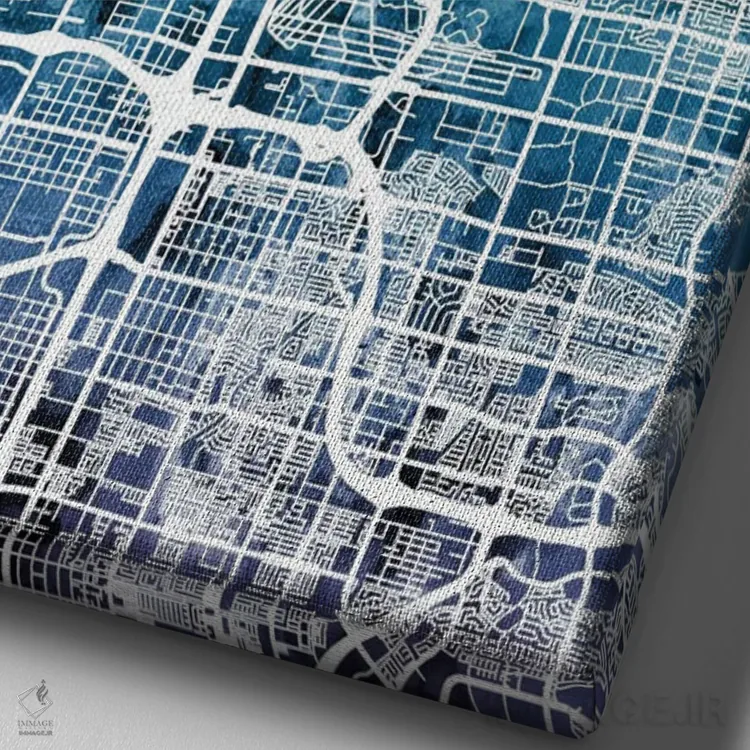 تابلو انتزاعی Nevada, USA,نقشه شیب دار لاس وگاس، نوادا، آمریکا اثر مایکل تامپست - نمای نزدیک بافت بوم