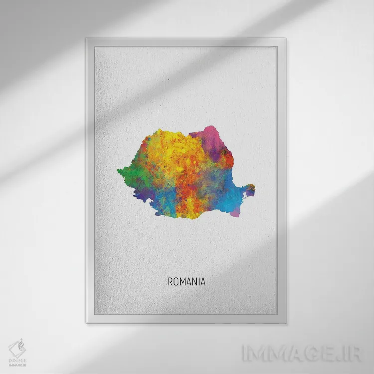 تابلو دکوراتیو نقشه رومانی اثر مایکل تامپست - نمای قابدار سفید