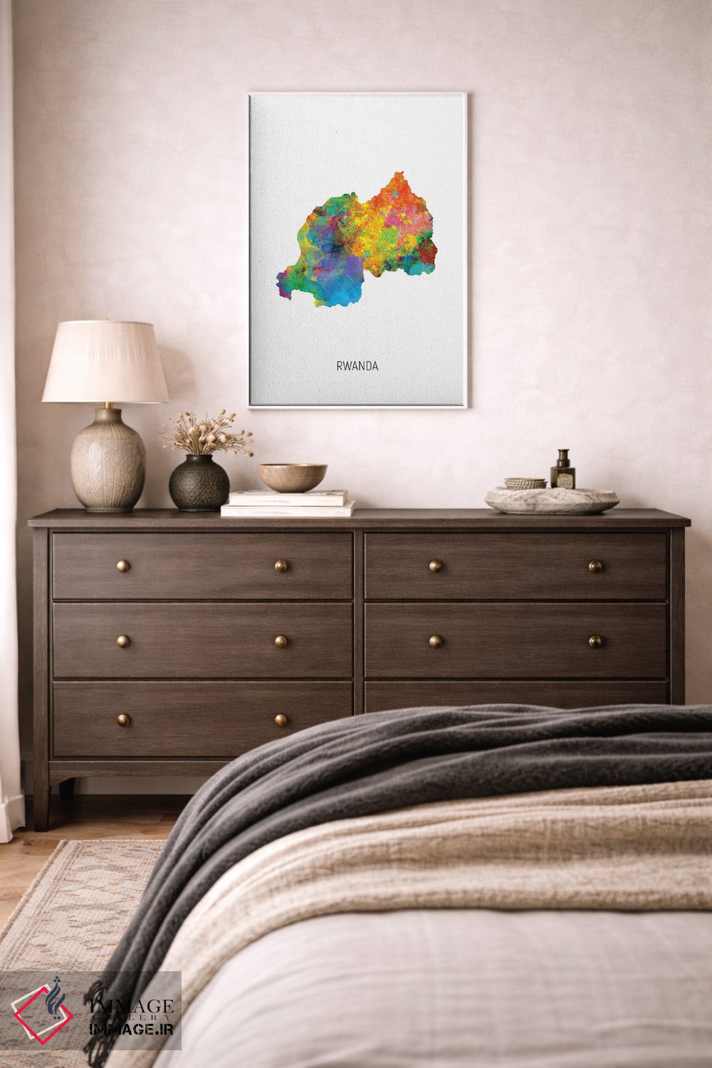 تابلو دکوراتیو نقشه رواندا اثر مایکل تامپست - D2W