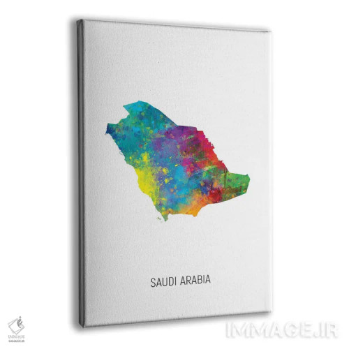 تابلو دکوراتیو نقشه عربستان سعودی اثر مایکل تامپست - نمای پرسپکتیو محصول