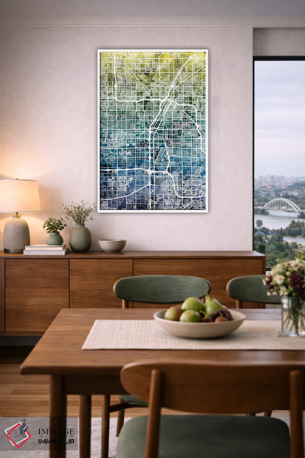 تابلو انتزاعی Nevada, USA,نقشه شیب دار لاس وگاس، نوادا، آمریکا اثر مایکل تامپست - D5W