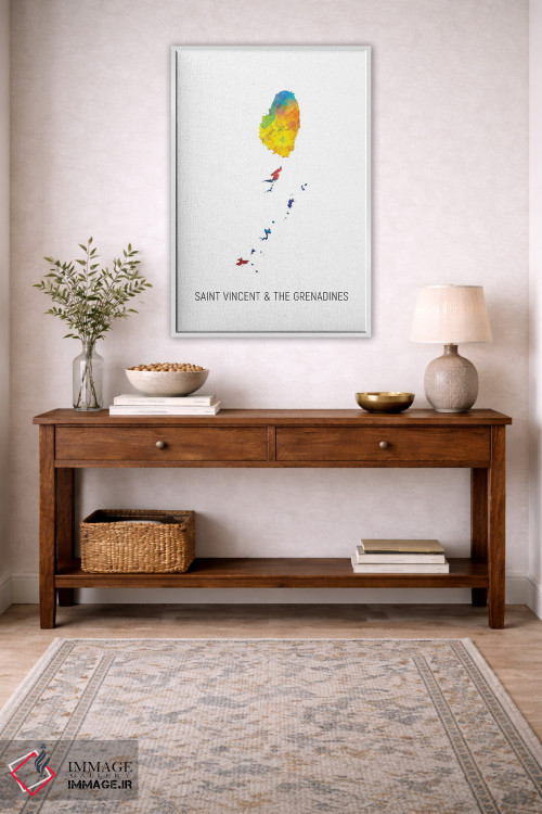 تابلو دکوراتیو نقشه سنت وینسنت و گرناباور ها اثر مایکل تامپست - D2W