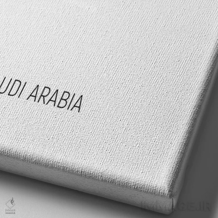 تابلو دکوراتیو نقشه عربستان سعودی اثر مایکل تامپست - نمای نزدیک بافت بوم