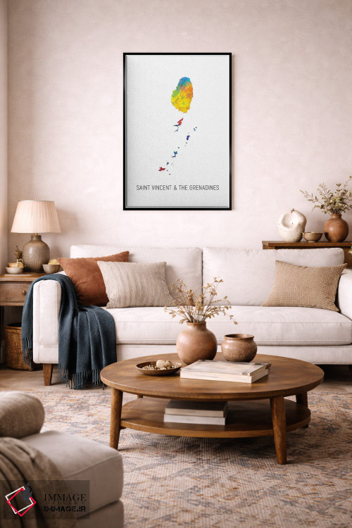 تابلو دکوراتیو نقشه سنت وینسنت و گرناباور ها اثر مایکل تامپست - D4B