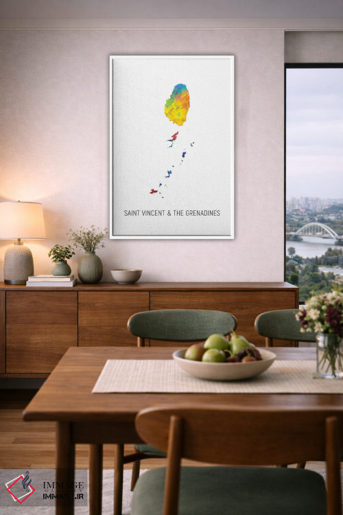 تابلو دکوراتیو نقشه سنت وینسنت و گرناباور ها اثر مایکل تامپست - D5W