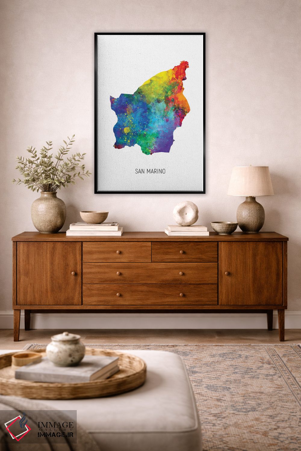 تابلو دکوراتیو نقشه سن مارینو اثر مایکل تامپست - D2B