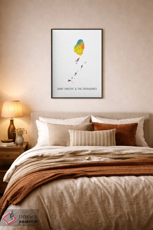 تابلو دکوراتیو نقشه سنت وینسنت و گرناباور ها اثر مایکل تامپست - D6B