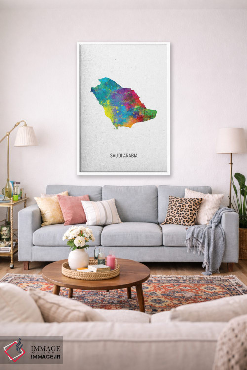 تابلو دکوراتیو نقشه عربستان سعودی اثر مایکل تامپست - D1W