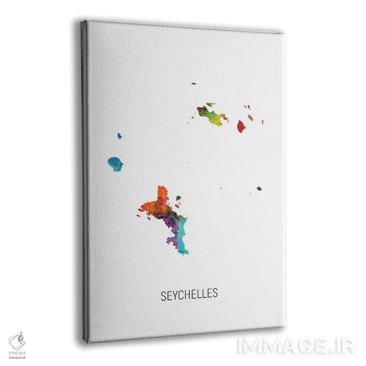 تابلو دکوراتیو نقشه سیشل اثر مایکل تامپست - نمای پرسپکتیو محصول