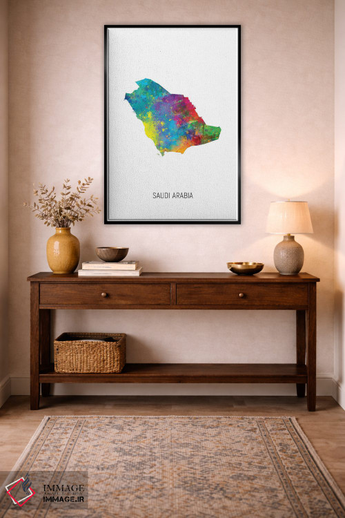 تابلو دکوراتیو نقشه عربستان سعودی اثر مایکل تامپست - D4B