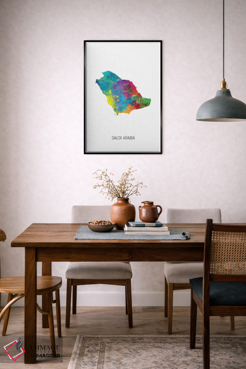تابلو دکوراتیو نقشه عربستان سعودی اثر مایکل تامپست - D6B