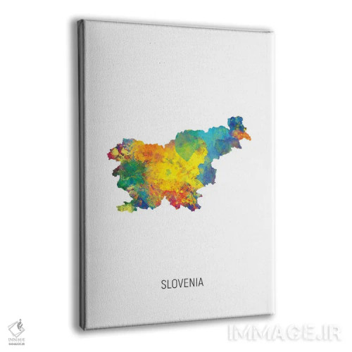 تابلو دکوراتیو نقشه اسلوونی اثر مایکل تامپست - نمای پرسپکتیو محصول