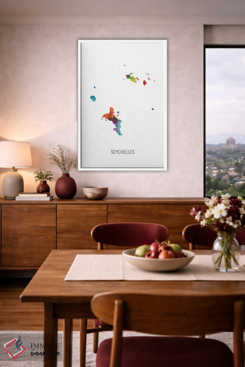 تابلو دکوراتیو نقشه سیشل اثر مایکل تامپست - D3W