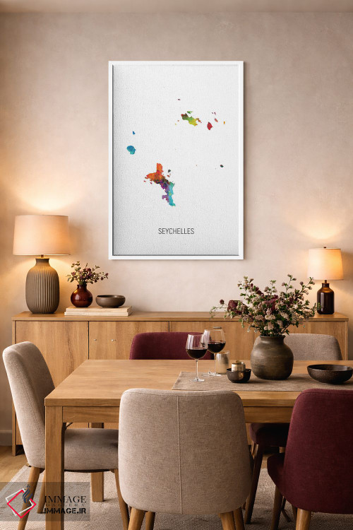 تابلو دکوراتیو نقشه سیشل اثر مایکل تامپست - D5W