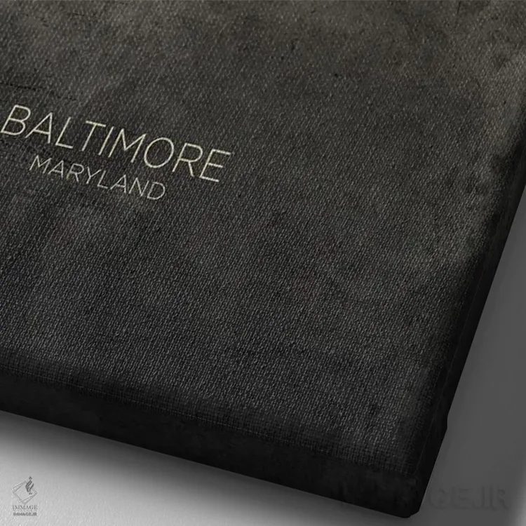 تابلو دکوراتیو خط افق بالتیمور مریلند با رنگ تاپ اثر مایکل تامپست - نمای نزدیک بافت بوم