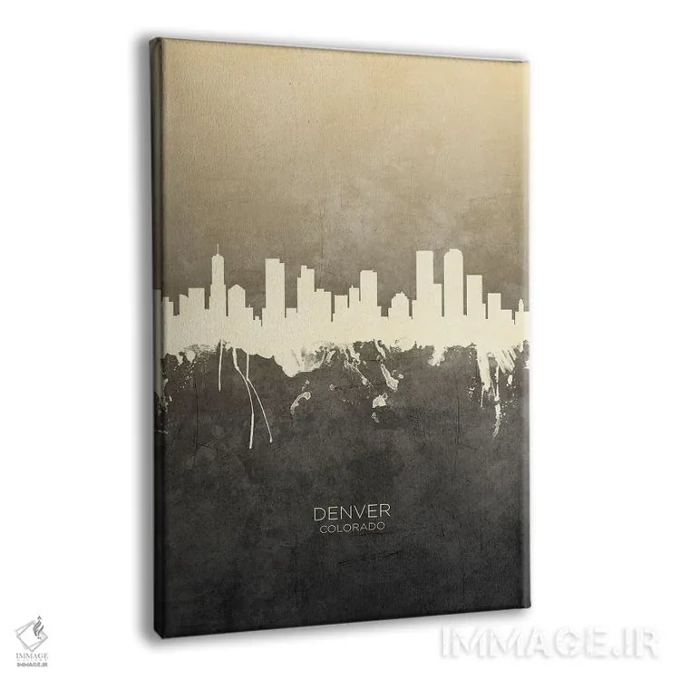 تابلو دکوراتیو خط افق دنور کلرادو با رنگ تاپ اثر مایکل تامپست - نمای پرسپکتیو محصول