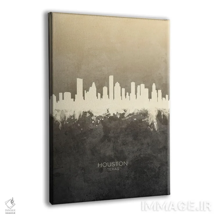 تابلو دکوراتیو خط افق هیوستون تگزاس با رنگ تاپ اثر مایکل تامپست - نمای پرسپکتیو محصول