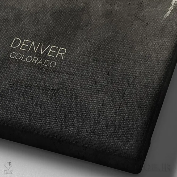 تابلو دکوراتیو خط افق دنور کلرادو با رنگ تاپ اثر مایکل تامپست - نمای نزدیک بافت بوم