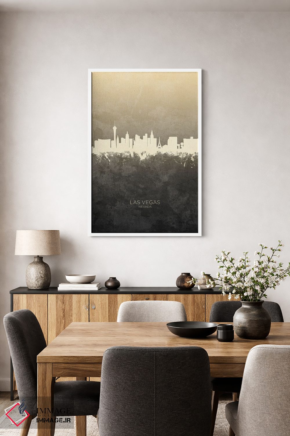 تابلو دکوراتیو خط افق لاس وگاس نوادا با رنگ تاپ اثر مایکل تامپست - D3W