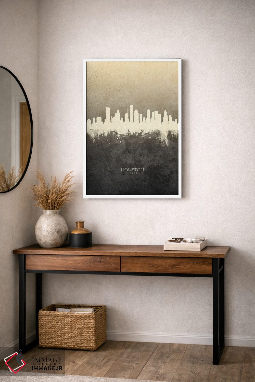 تابلو دکوراتیو خط افق هیوستون تگزاس با رنگ تاپ اثر مایکل تامپست - D4W