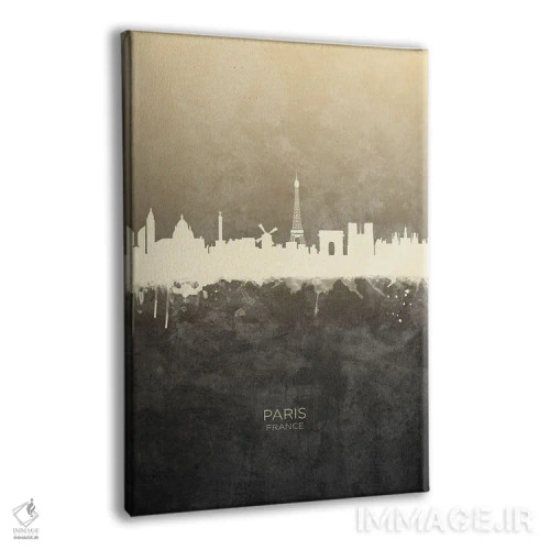 تابلو دکوراتیو خط افق پاریس فرانسه با رنگ تاپ اثر مایکل تامپست - نمای پرسپکتیو محصول