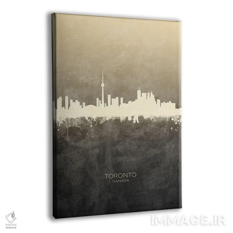 تابلو دکوراتیو خط افق تورنتو کانادا با رنگ تاپ اثر مایکل تامپست - نمای پرسپکتیو محصول