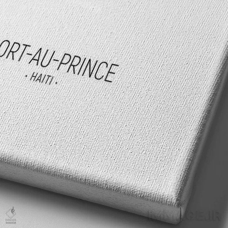 تابلو دکوراتیو نمای پرتره خط افق پورت-او-پرنس هائیتی اثر مایکل تامپست - نمای نزدیک بافت بوم